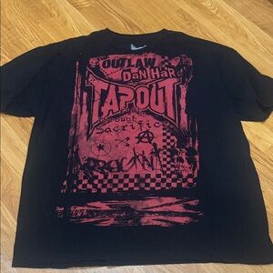 Tapout Signature Series Black and Red Graphic Tee